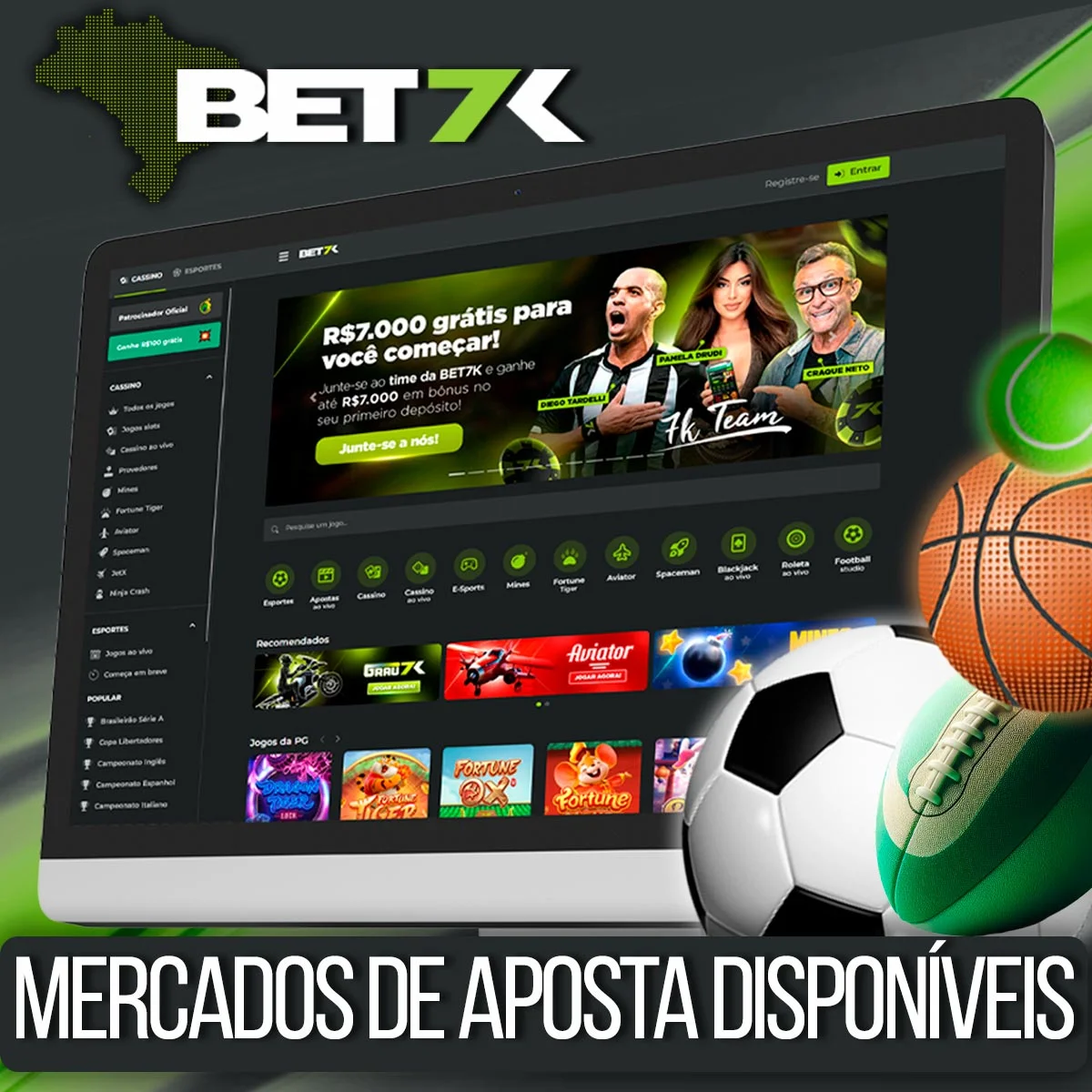 Apostas esportivas na casa de apostas Bet7k no Brasil