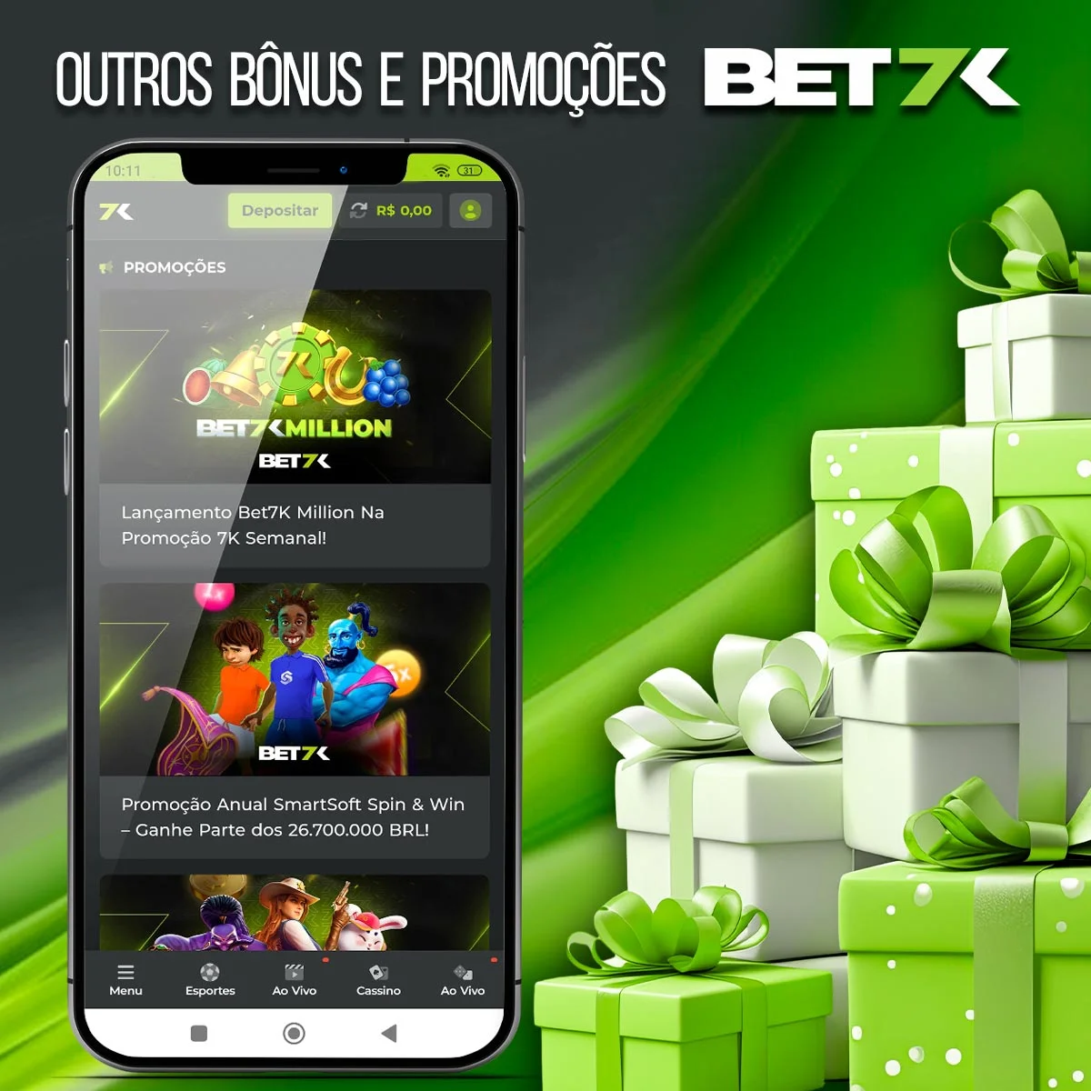 Visão geral dos Outros Bônus da casa de apostas Bet7k no Brasil